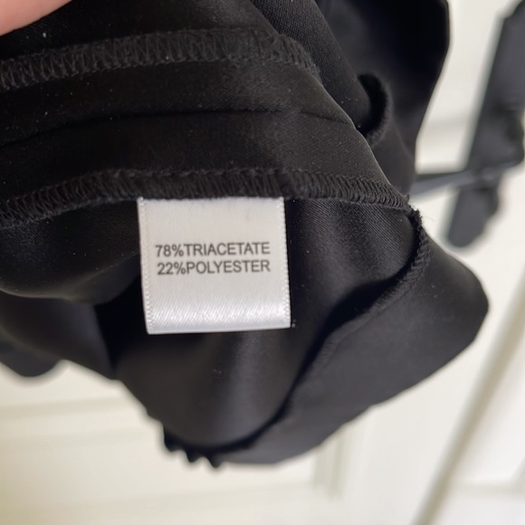 St. John size 12 silky one sleeve black dress. Beautiful on. - Picture 5 of 6